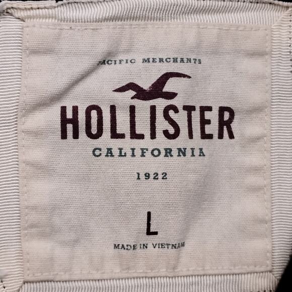 Hollister Velvet Hoodie Size Large Dark Gray Full Zipper Flawed Read Description - Picture 6 of 10